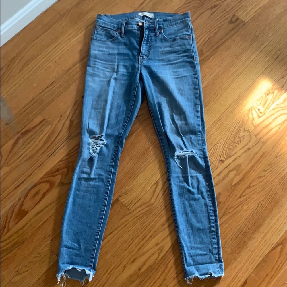 Madewell high rise distressed skinny Jean